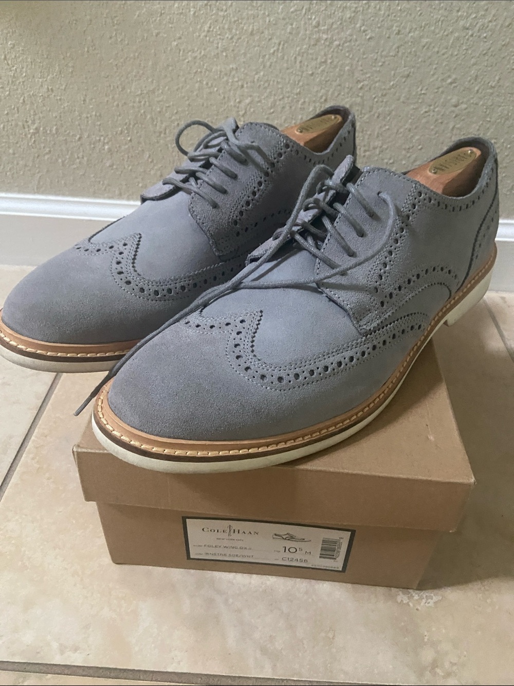 Cole Haan Grey Wingtip Shoes